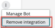 Supprimer l’option d’intégration avec le bot autoconfiguré.