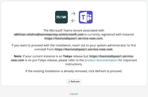 Microsoft Teams Message de suppression de l’intégration.