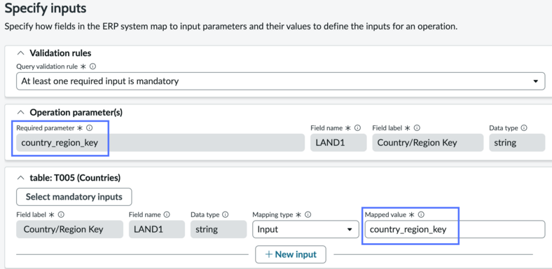 Updated field with edited mapped value and updated, matching required parameter.