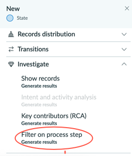 Filter on process step