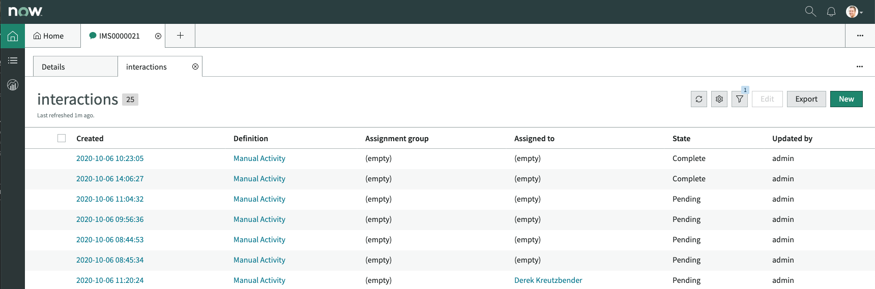 Playbook List Tab example