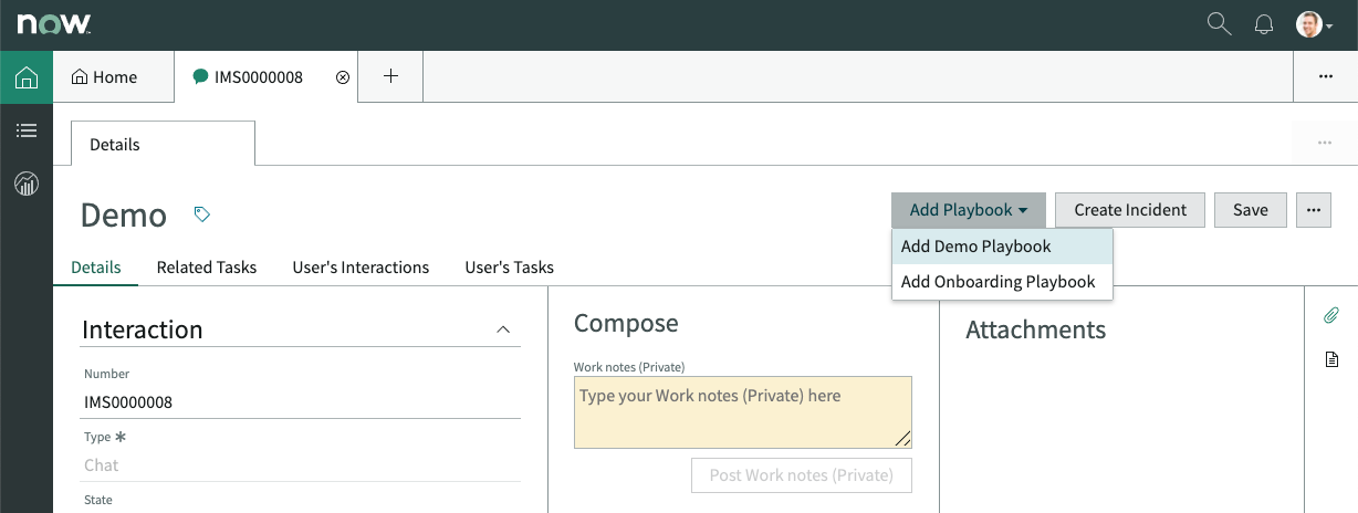 Add Playbook Drop-down