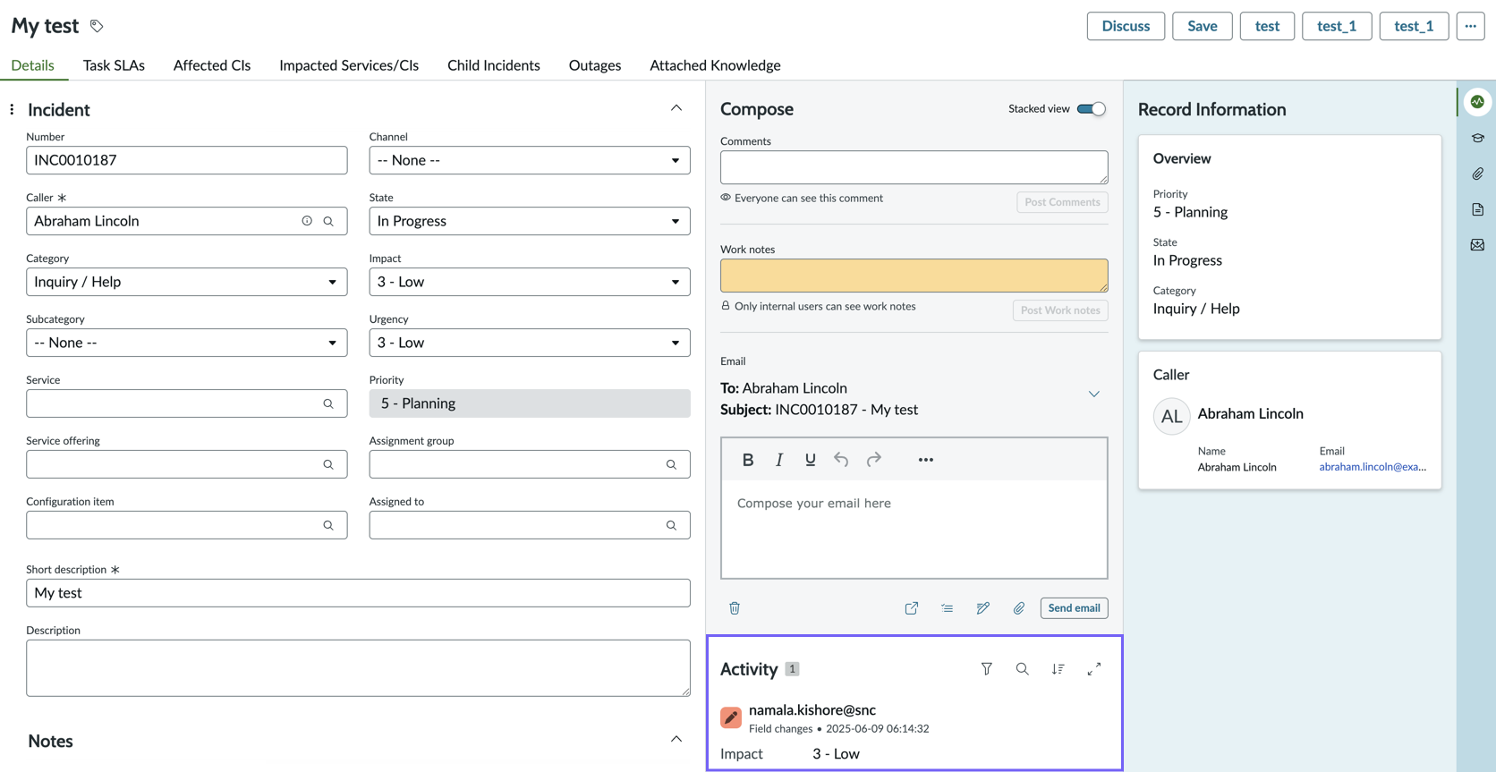 Activity stream on a Configurable Workspace record