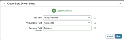 Activate a data driven swim lane
