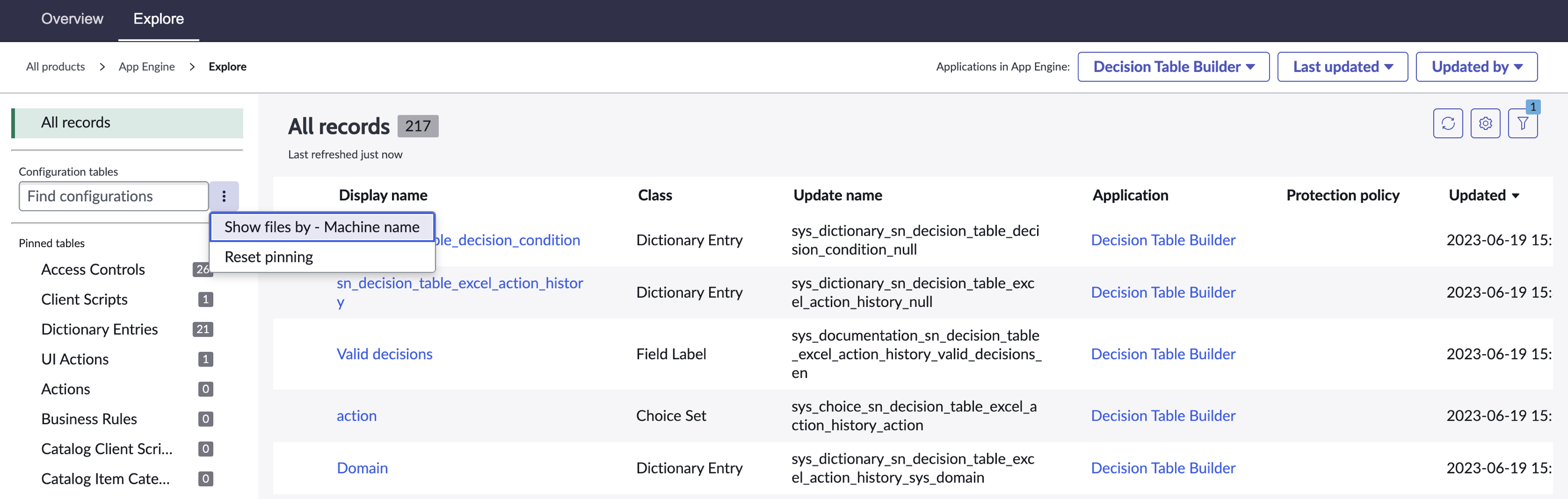 Explore tab.