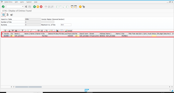 Validação de fornecedor criado no SAP