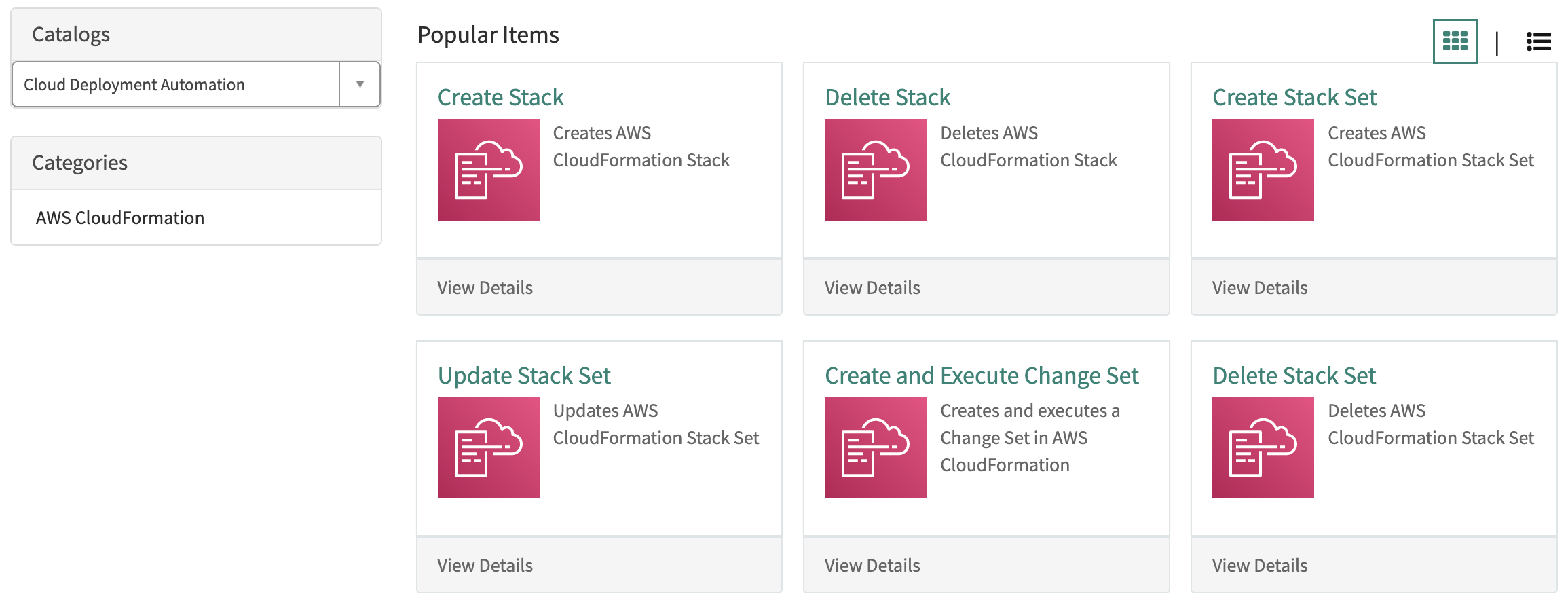 Cloud Deployment Automation catalogs.