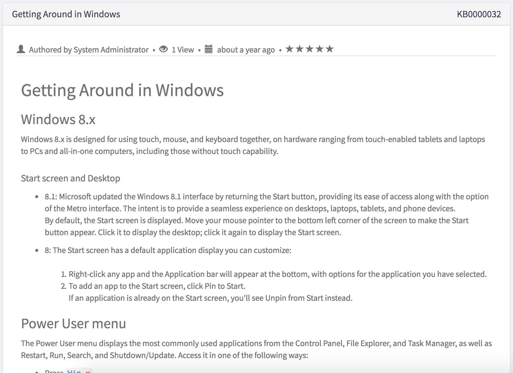 Knowledge Base Article Page widget