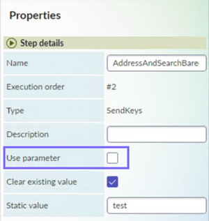 Use parameter property in the AI Desktop Actions application.