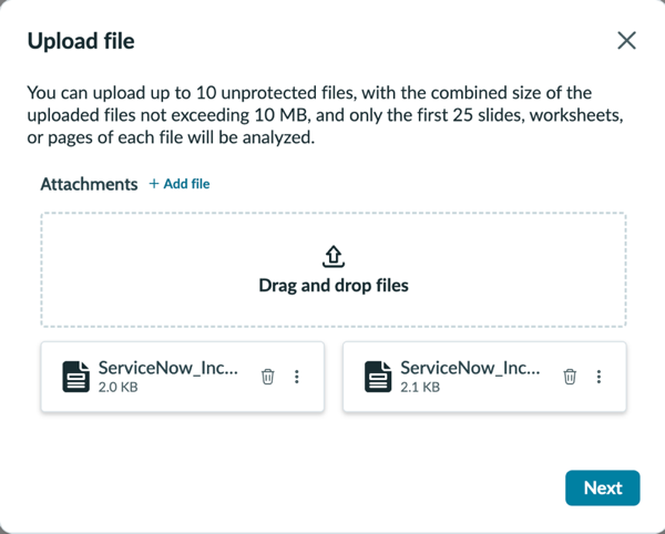 Upload files using a browser.