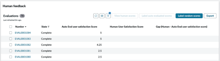 Human feedback section.