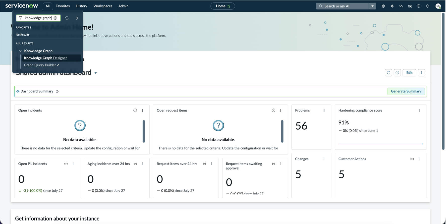 Graph Query Builder main menu