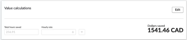 Value calculations widget.