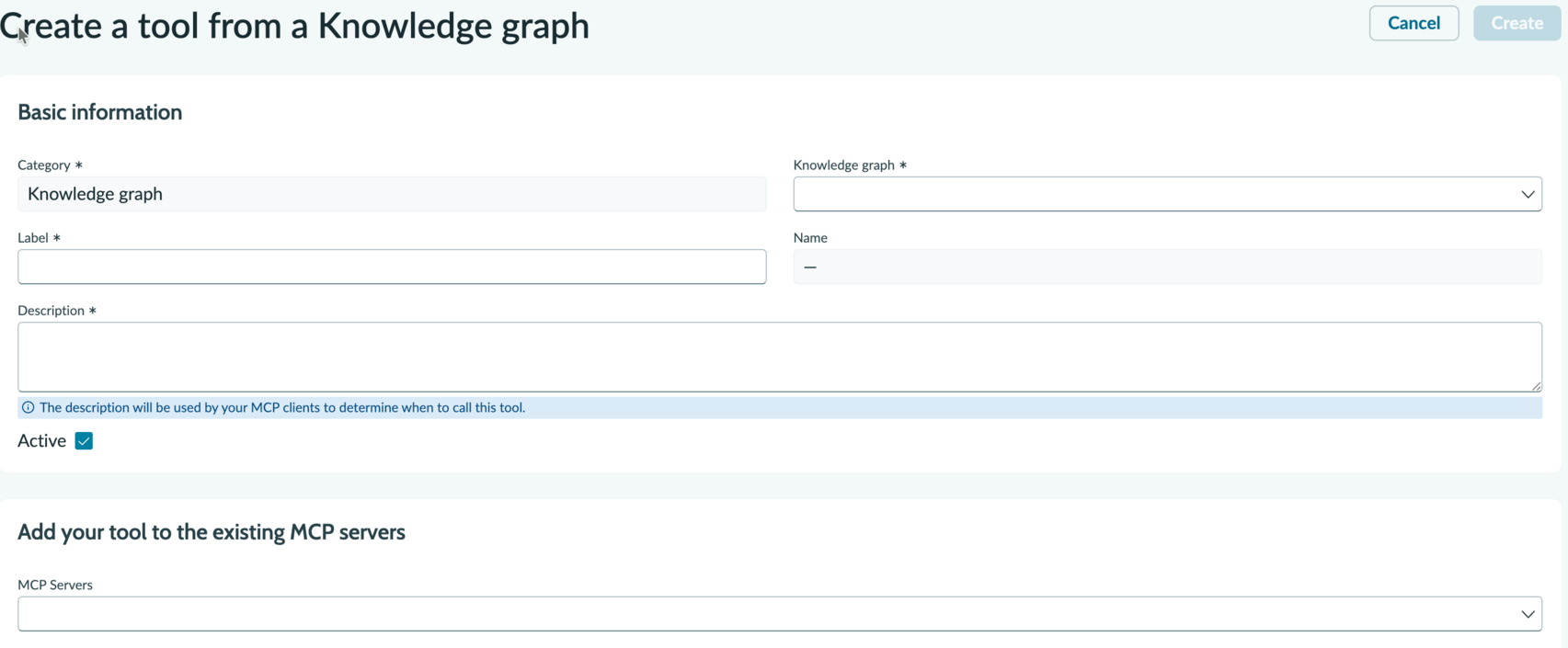 Create tool from Knowledge graph