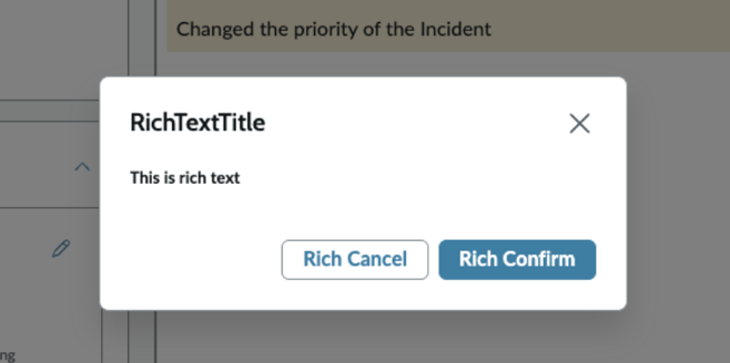 Rich text modal