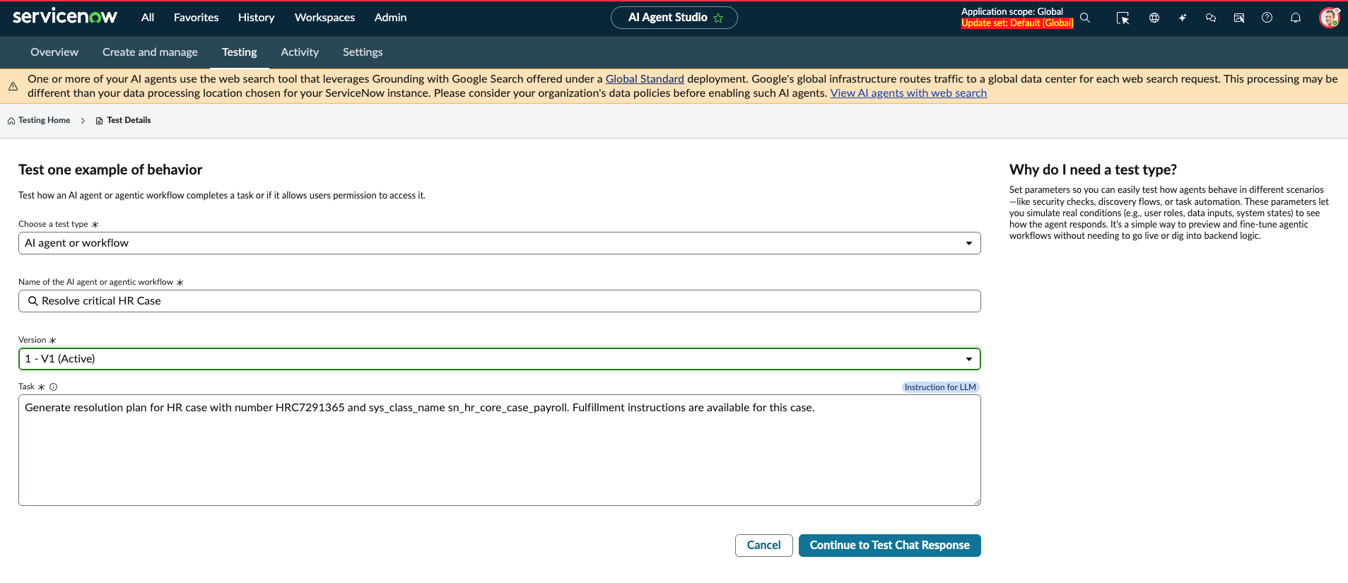 Testing input for the agentic workflow.