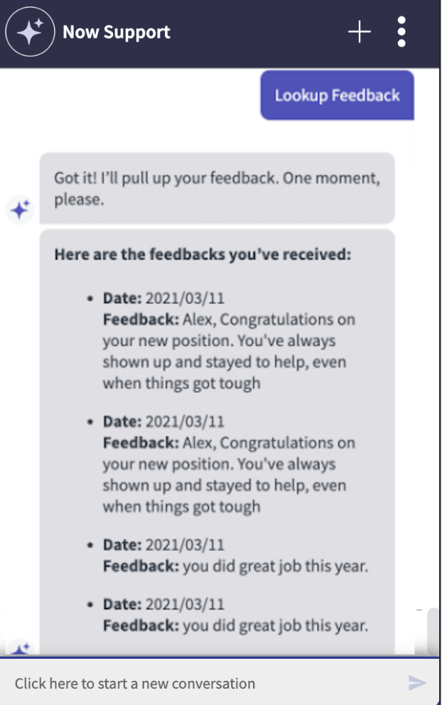 Lookup feedback