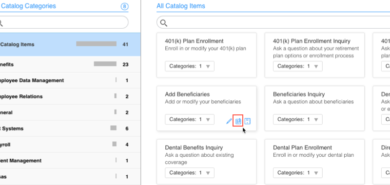 Edit the HR case template for an HR catalog item
