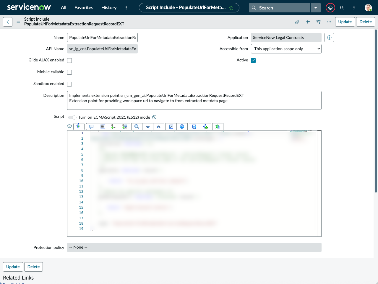 Script for workspace URL in metadata extraction email notification.