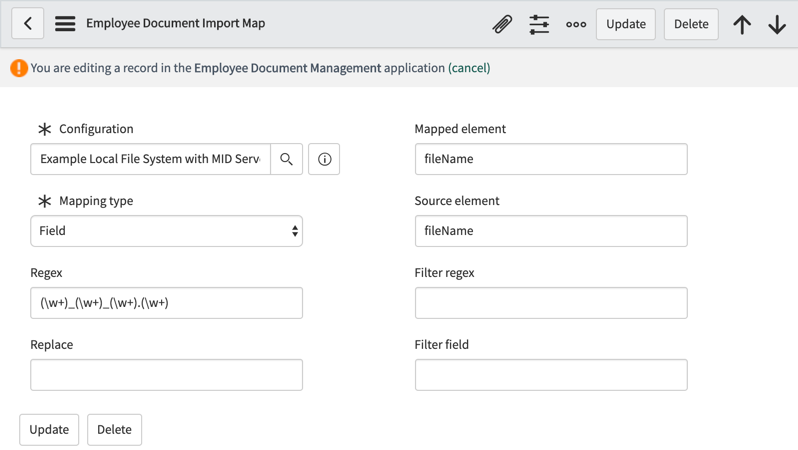 Import Map — File name