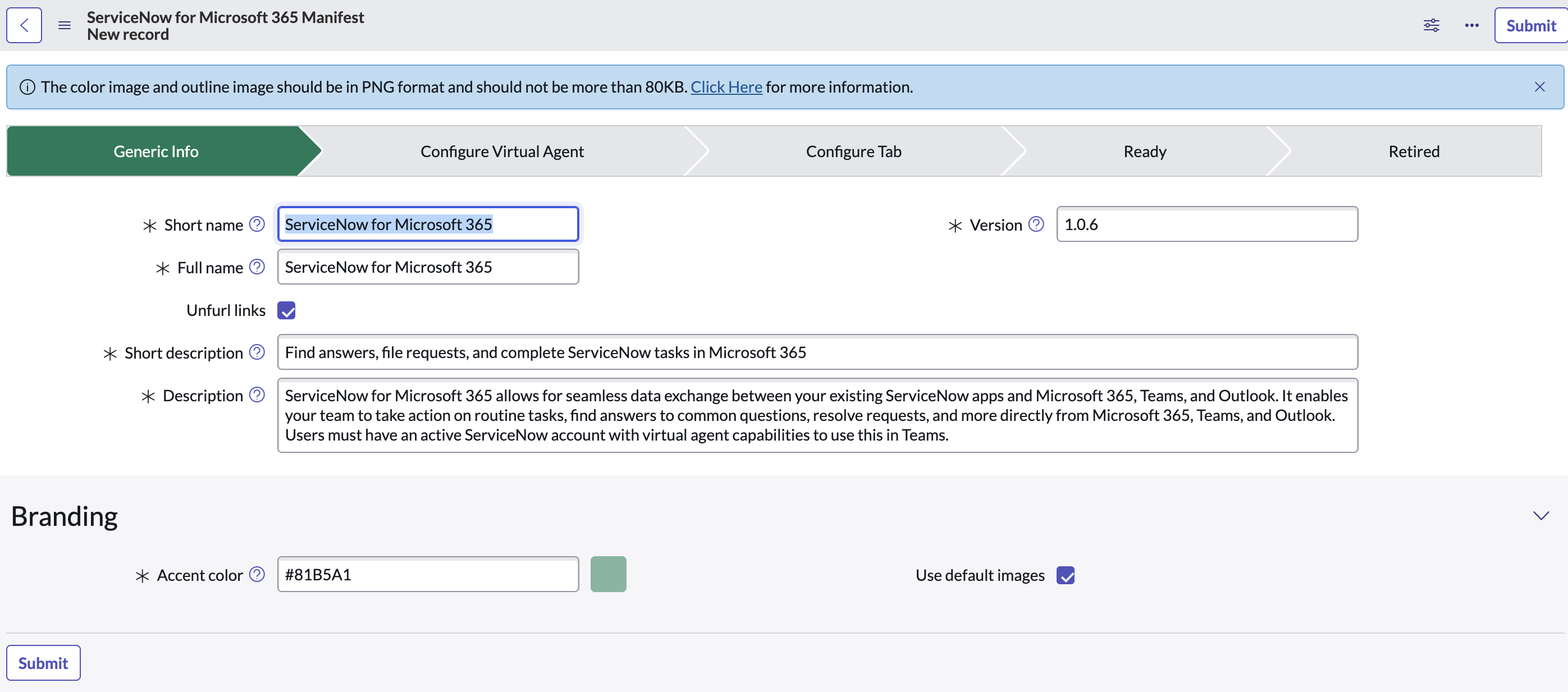 Submit manifest for Microsoft 365 applications