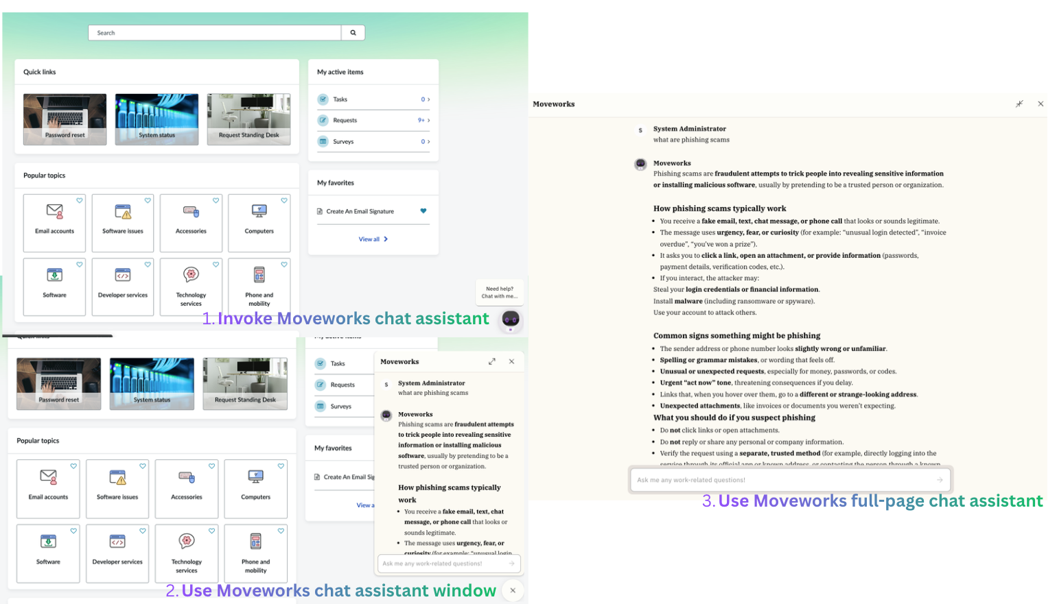 Moveworks Embedded AI assistant experience illustration