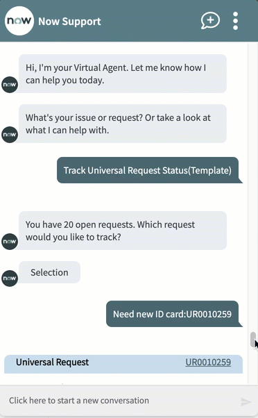 UR VA Conversation flow for closing your own UR.