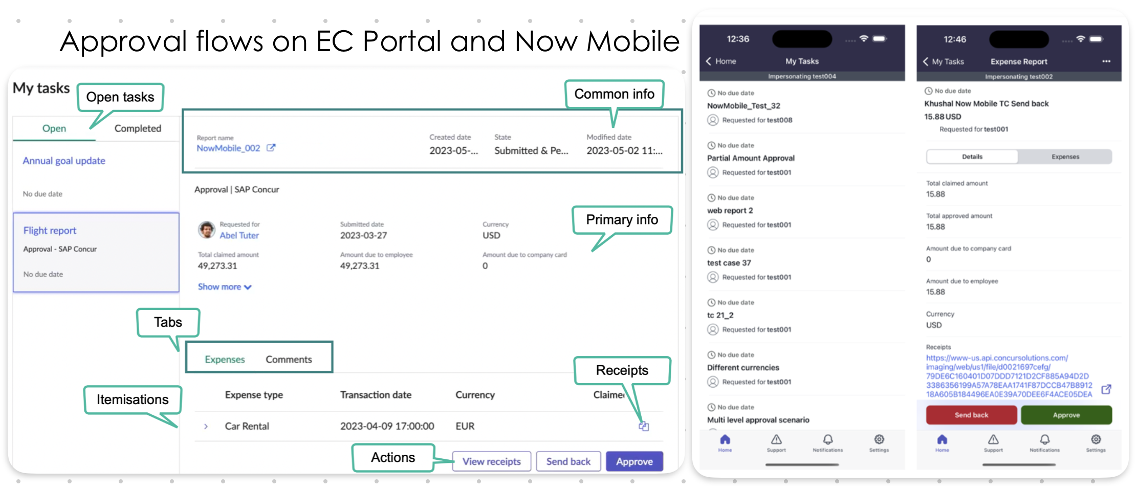 Approval hub workflow in Employee Center portal and NowMobile
