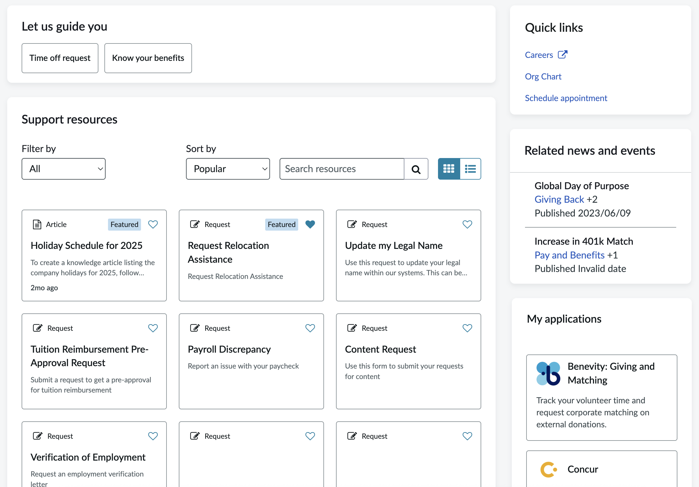 See how Featured content appears on top