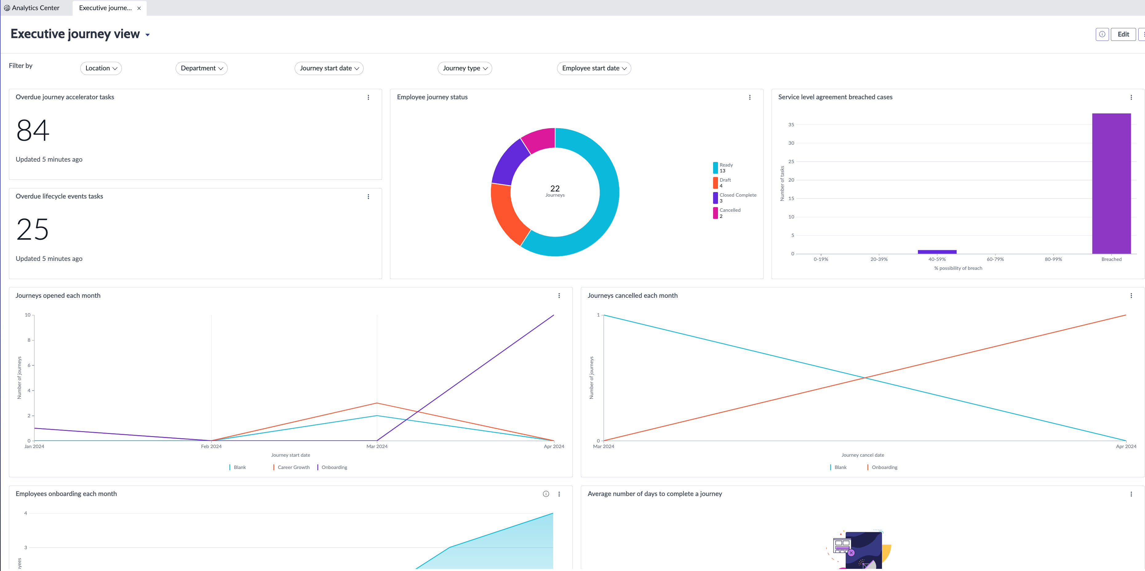 Executive journey view dashboard