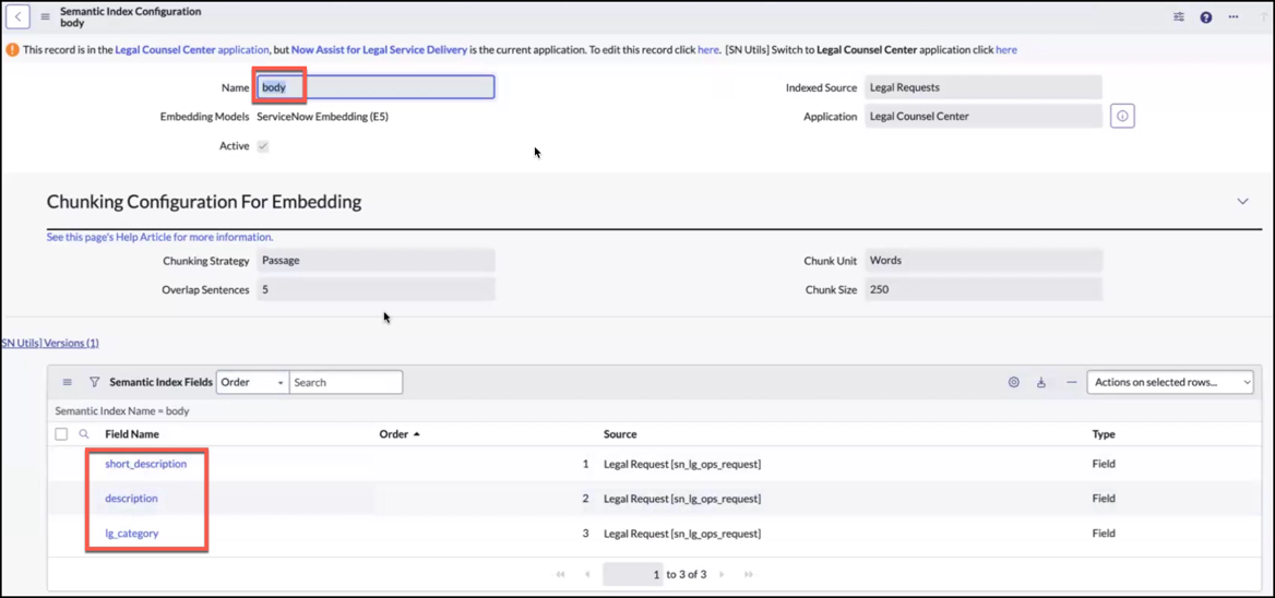 Add the description, short description, and legal category field for the semantic search.