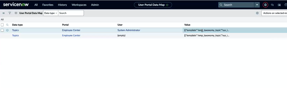 Illustrative image for the user portal data map session data