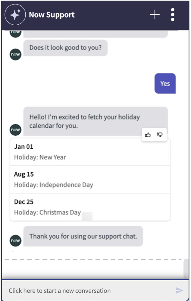 View your holiday calendar