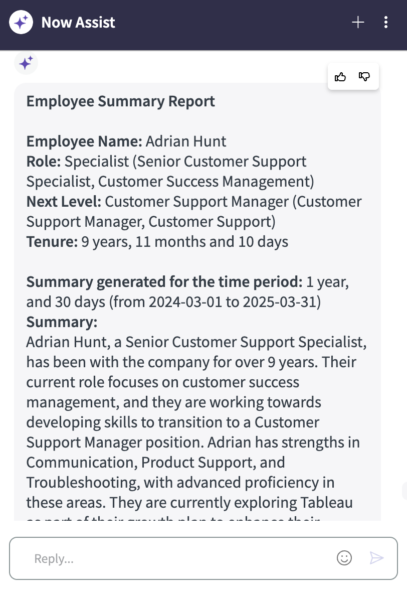 Employee Summary report