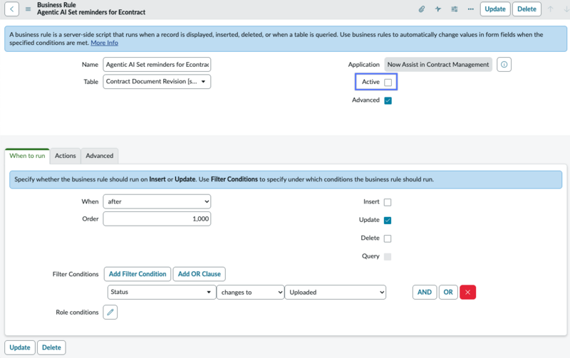 Activate Agentic AI Set reminders for Econtract.