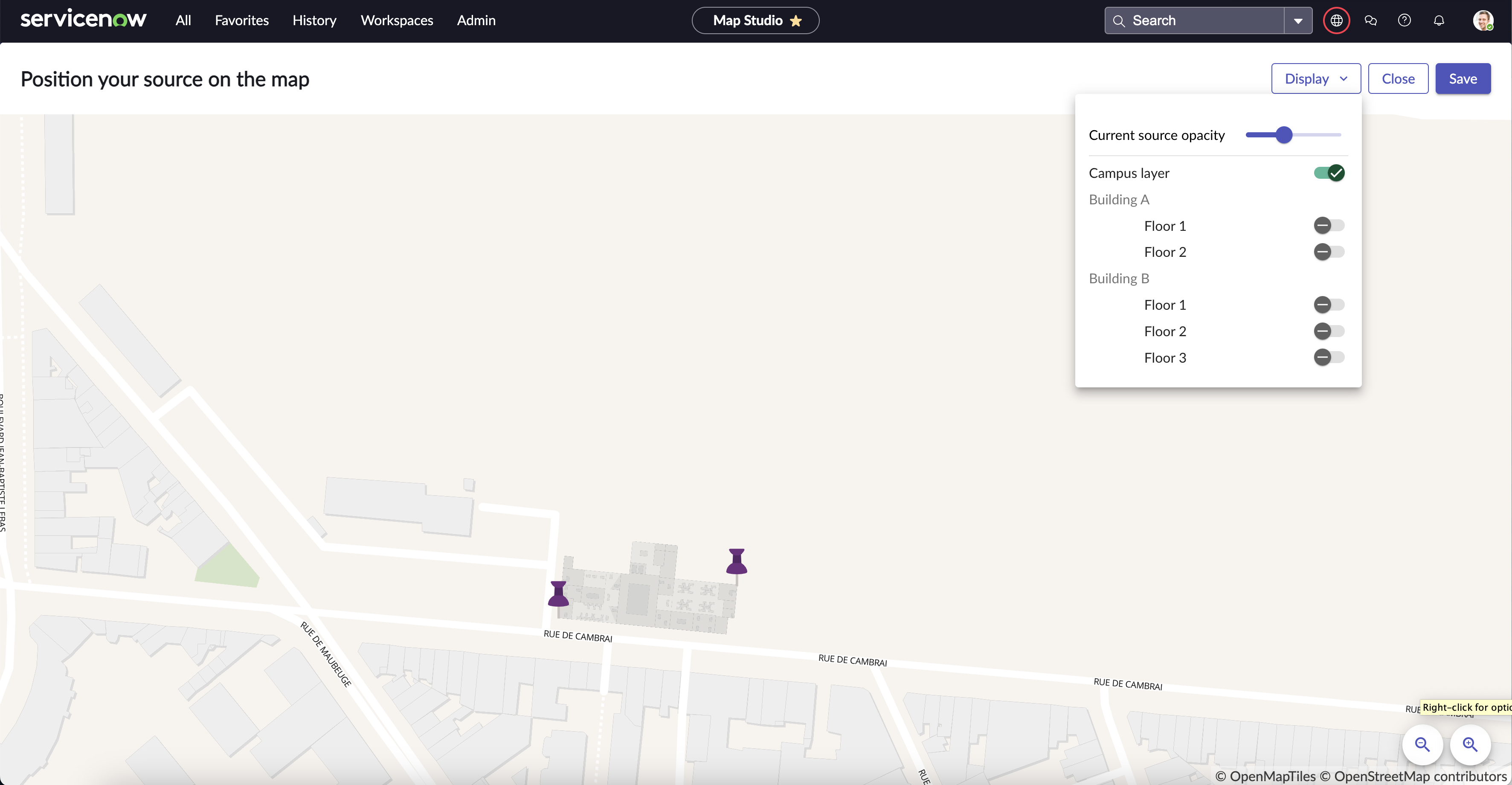 Georeference and position your floor plan configuration page.