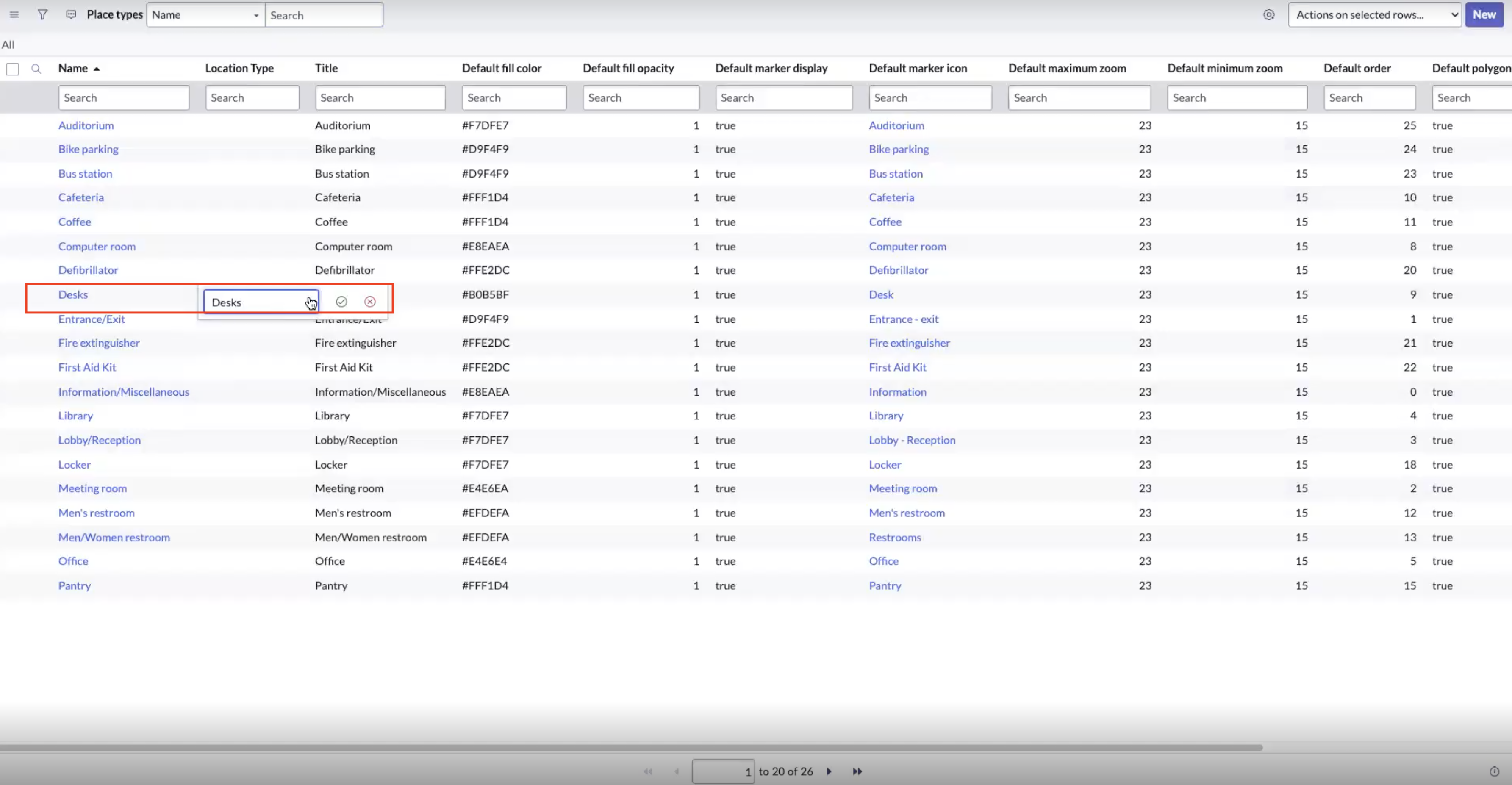 Adding CMN location type to the Indoor Mapping Place types table.