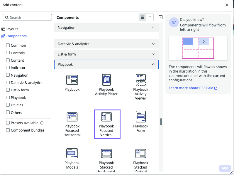 Add content for the tab.