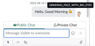 Tool tip displaying emoji short name.
