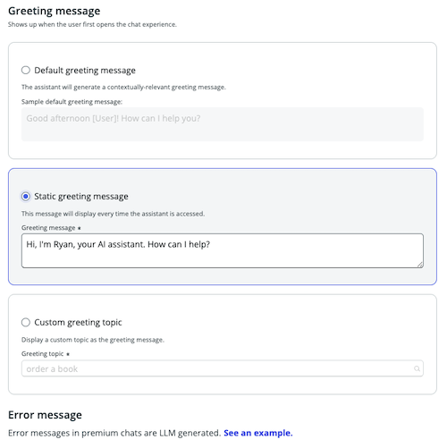 Premium messages screen.