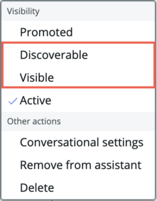 Options for managing active topics include discoverable and visible.