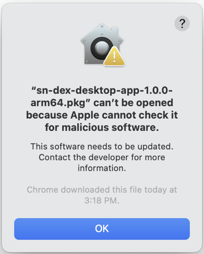 Popup-Fenster zu schädlicher Software.