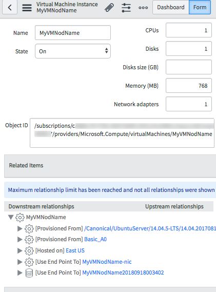 Azure VM-Formular