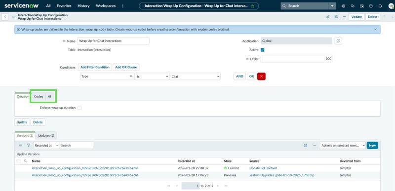 Interaction Wrap Up configuration