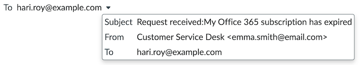 Cpmpact email header with details