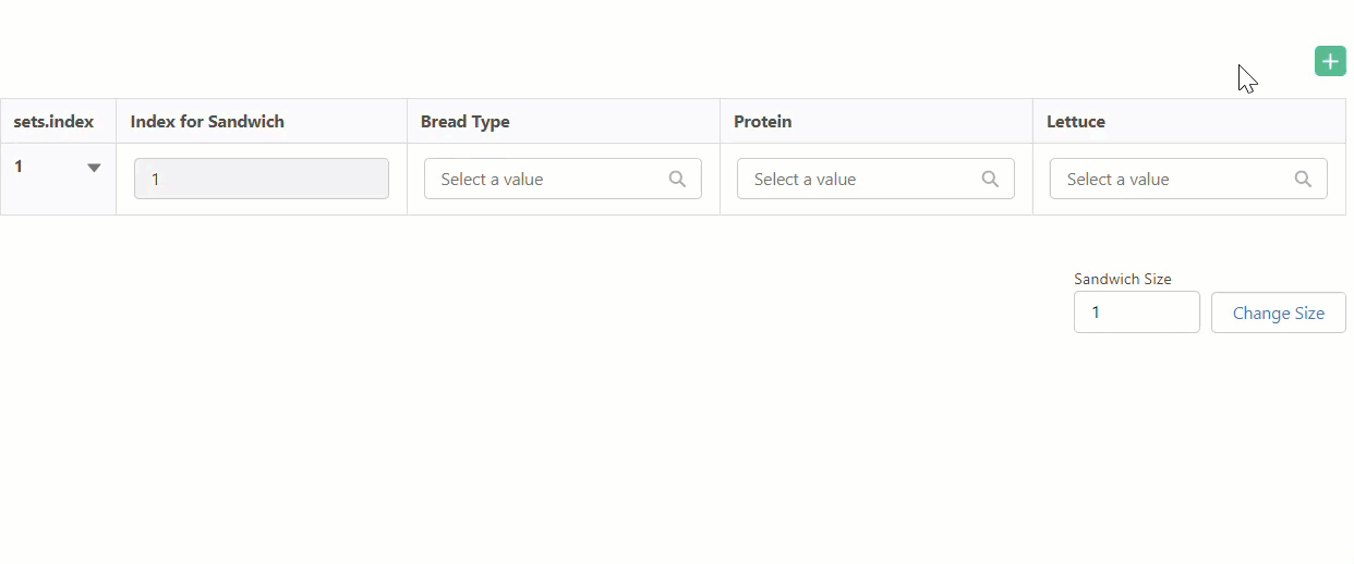 Adding and removing set rows