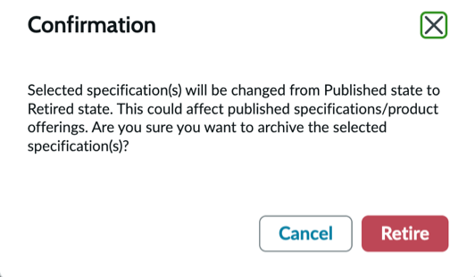 Screenshot displaying the final retirement confirmation. For more information, refer to the text that follows.