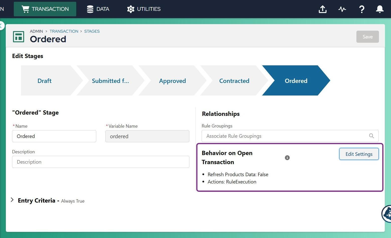 Transaction Manager: stages