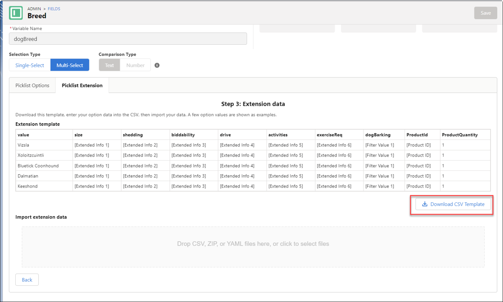 Picklist extensions