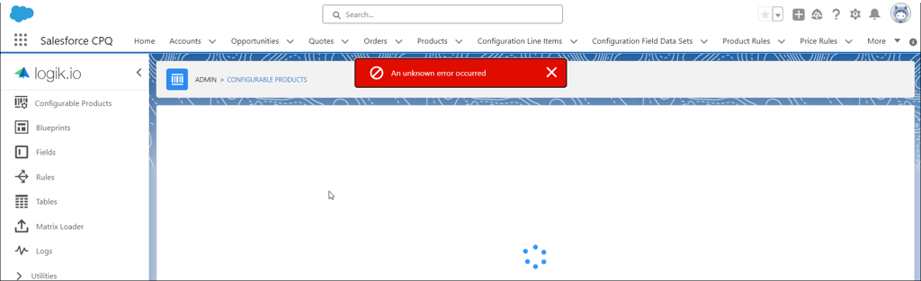 Error message